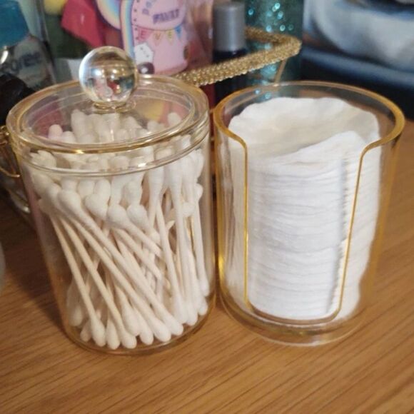 Stackable Clear Gold Acrylic Canister - Picture 9 of 10